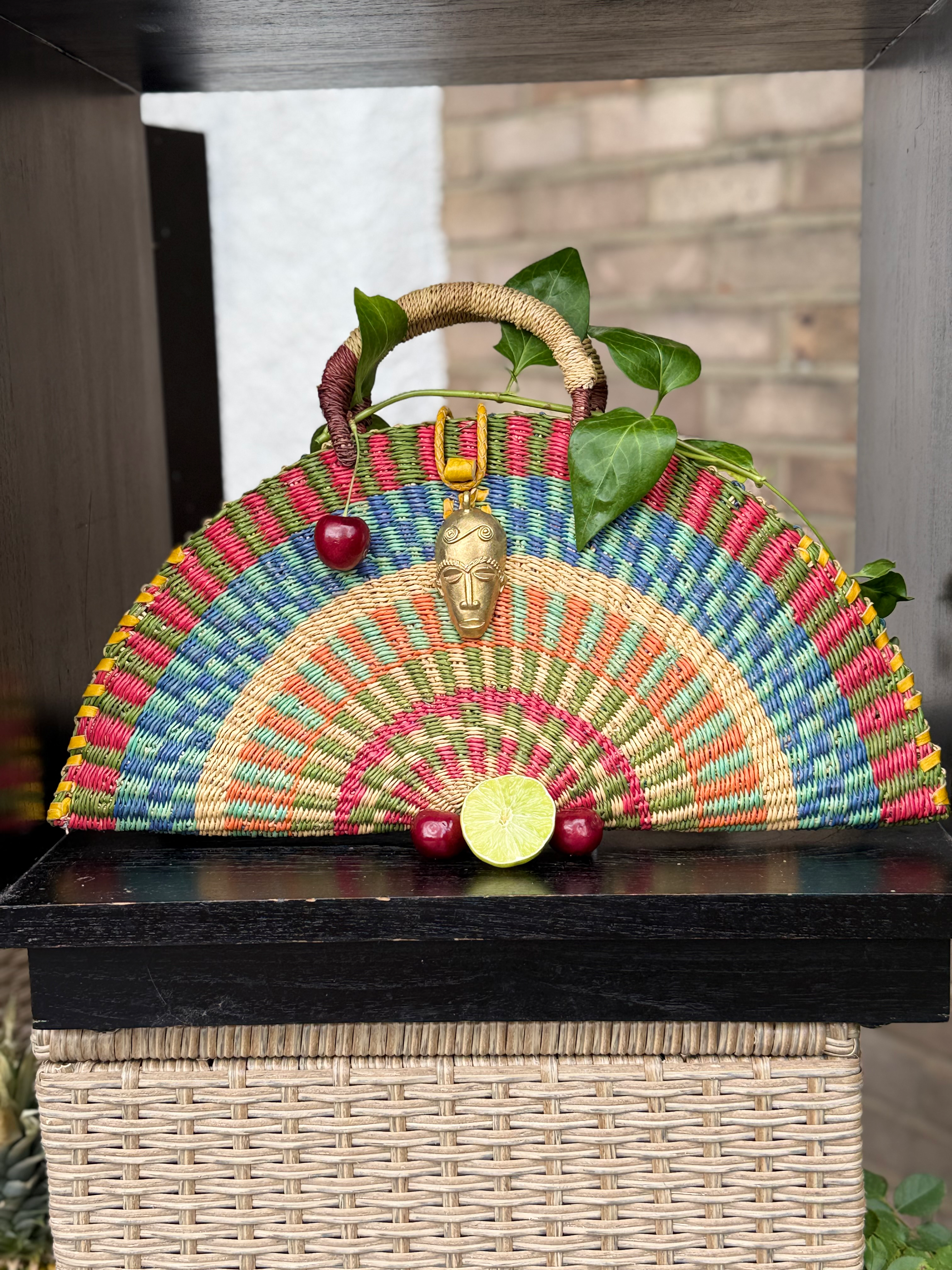 Kongo Handwoven Half-moon Bag