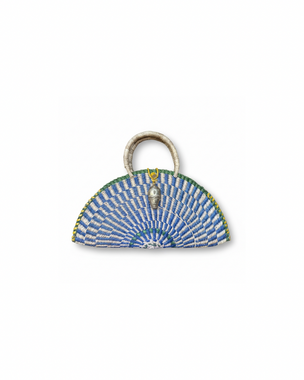 Kusana Large Handwoven Bag — Ocean Blue and Natutal