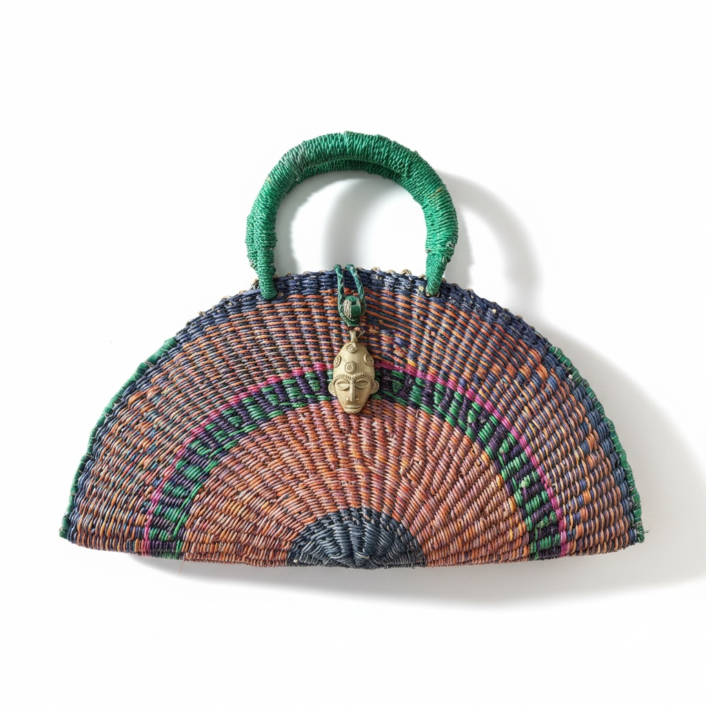 Kusana Large Handwoven Bag — Green Earth Arc