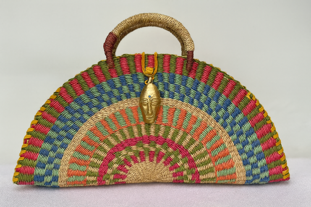 Kongo Handwoven Half-moon Bag