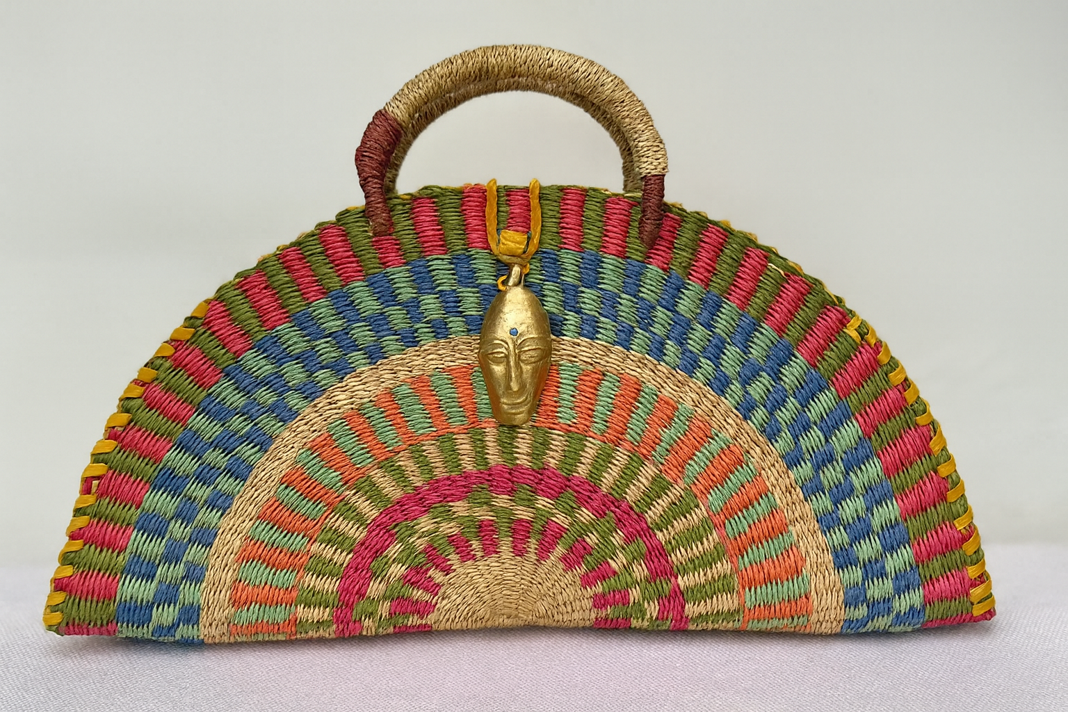 Kongo Handwoven Half-moon Bag