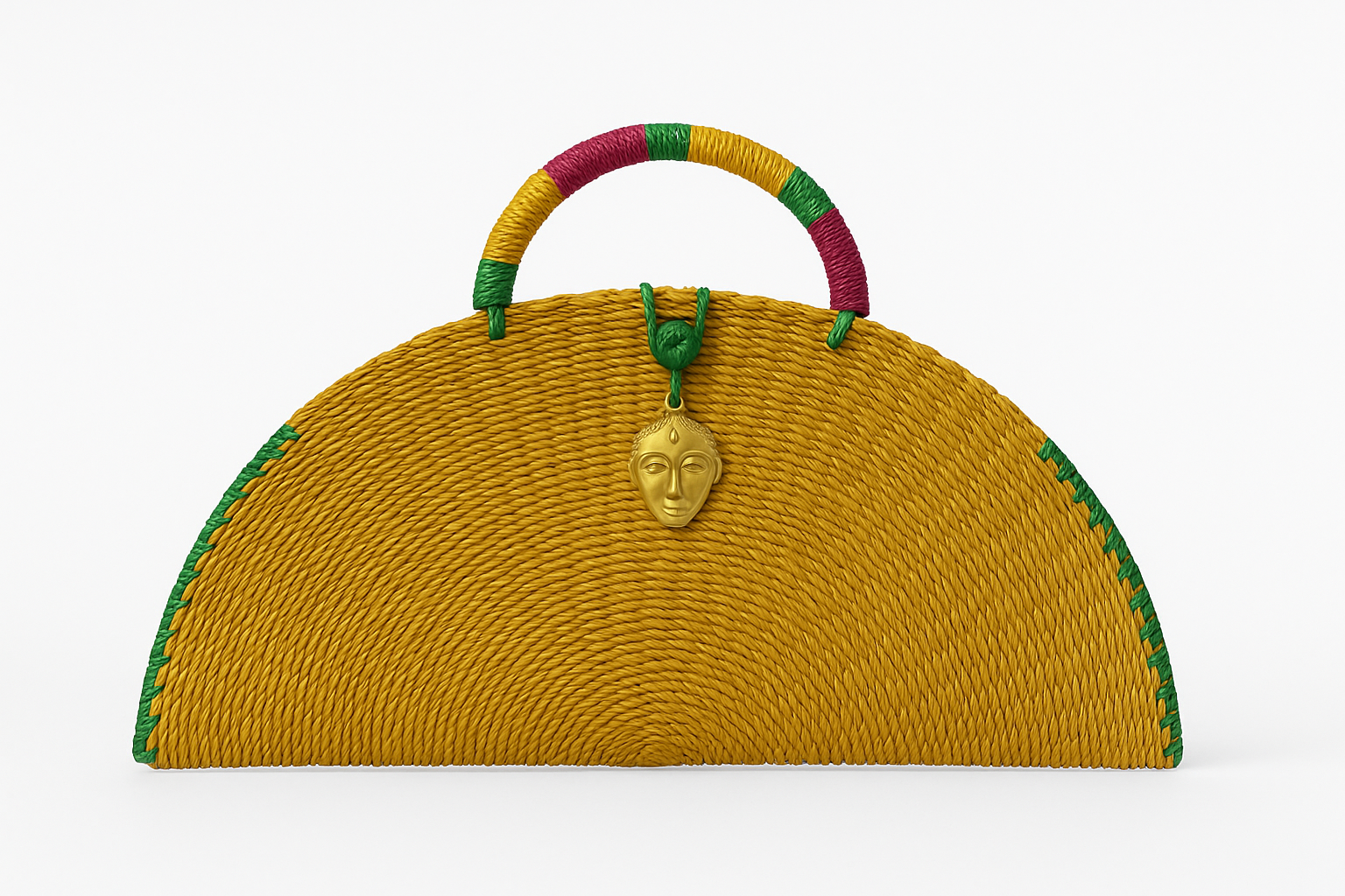 Kongo Handwoven Mustard Handbag