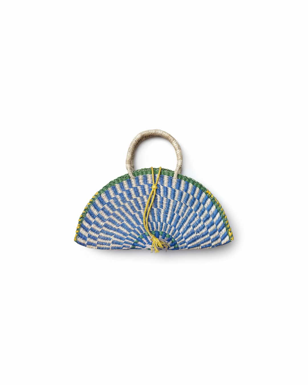 Kusana Large Handwoven Bag — Ocean Blue and Natutal