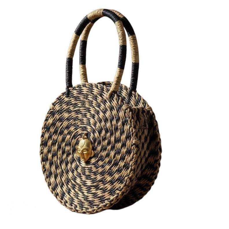 Esengo Round Indigo Weave Bag