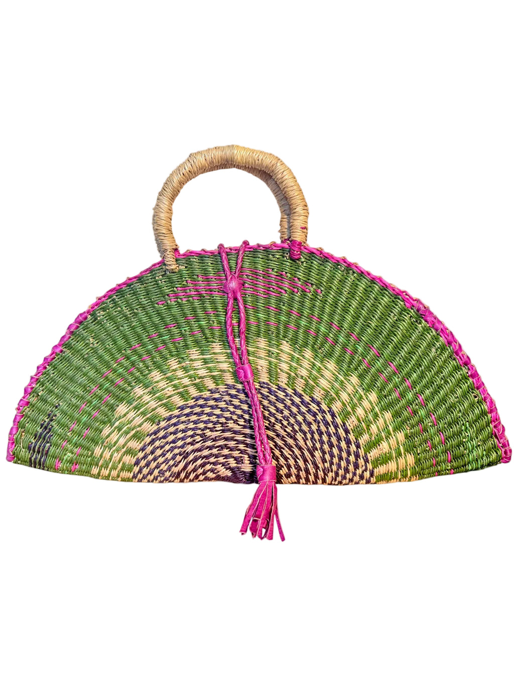 Large KUSANA Handwoven Forest Green Bag