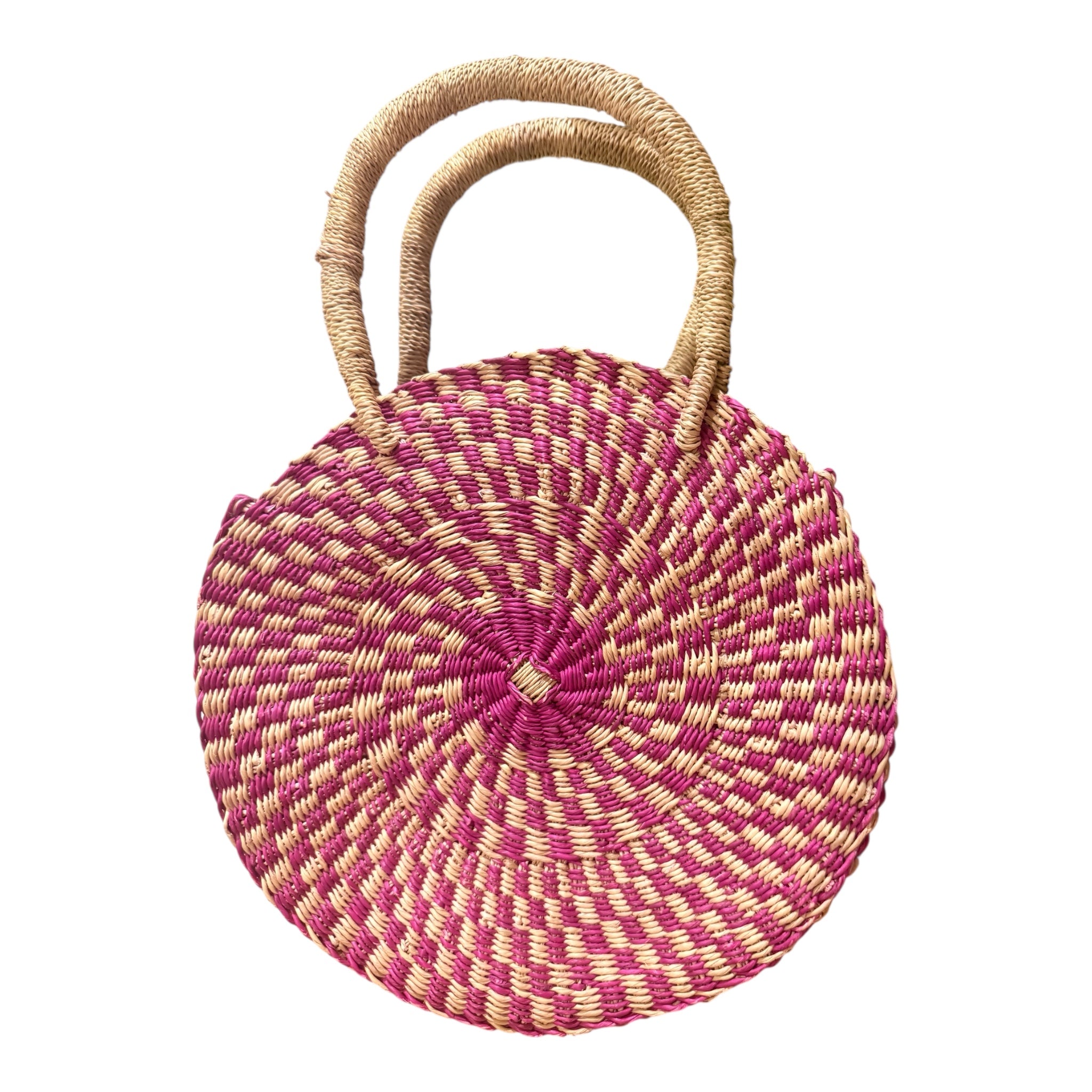Esengo Large — Raspberry Handwoven Bag