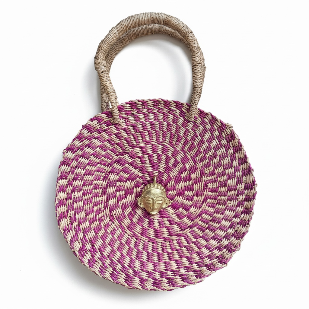 Esengo Large — Raspberry Handwoven Bag