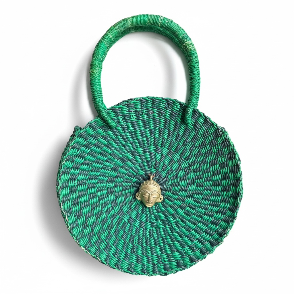 Esengo Large — Forest Green Handwoven Bag