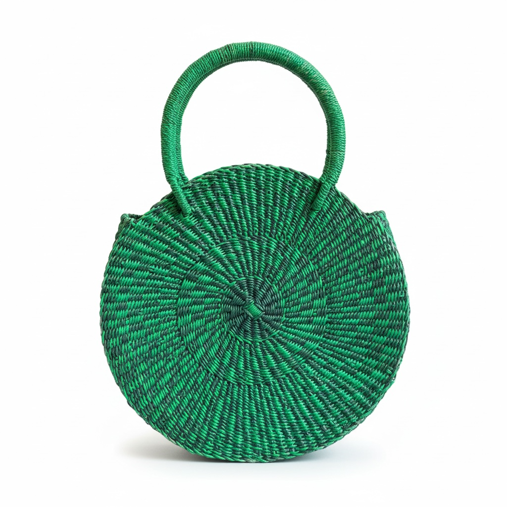 Esengo Large — Forest Green Handwoven Bag