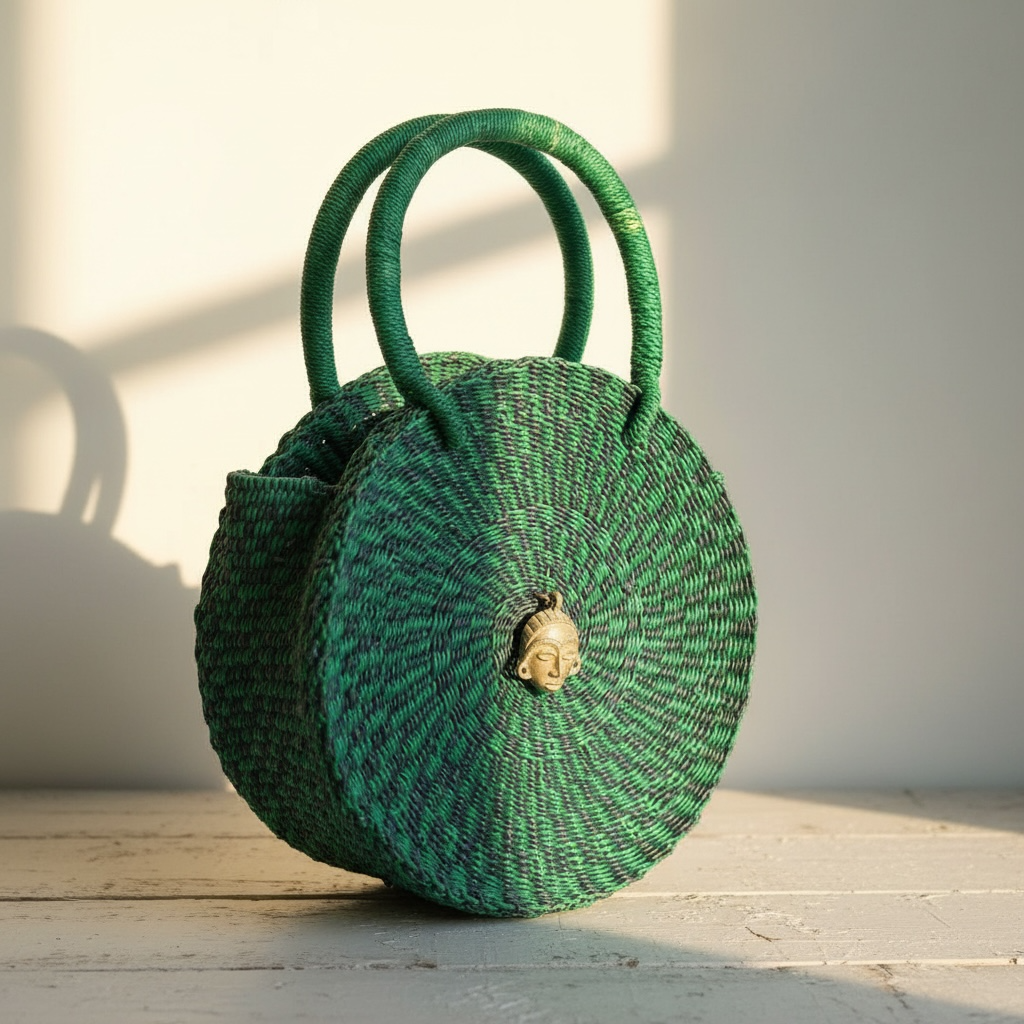 Esengo Large — Forest Green Handwoven Bag