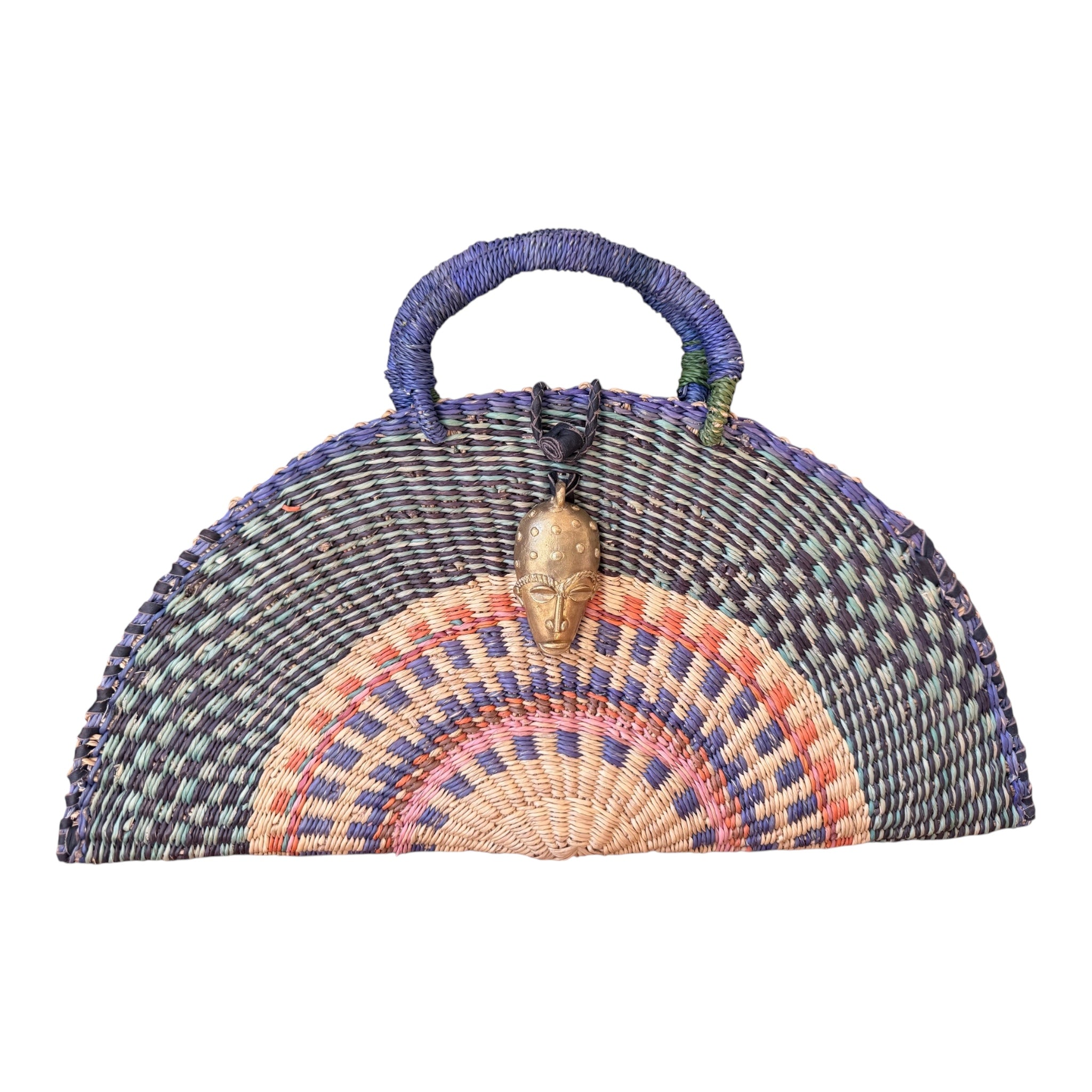 KUSANA Handwoven Bag- Indigo Horizon (Large).