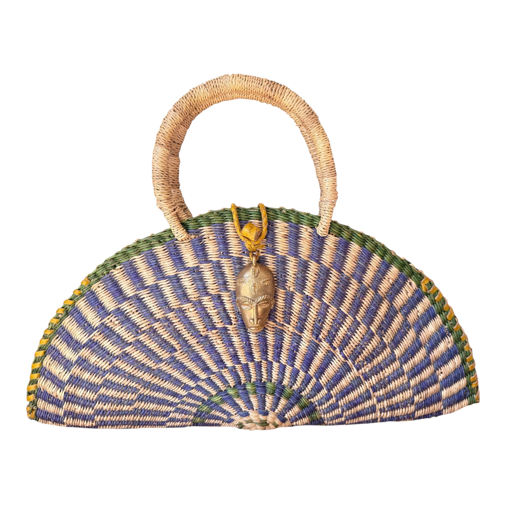 KUSANA Handwoven Bag – Indigo Rhythm (Large)