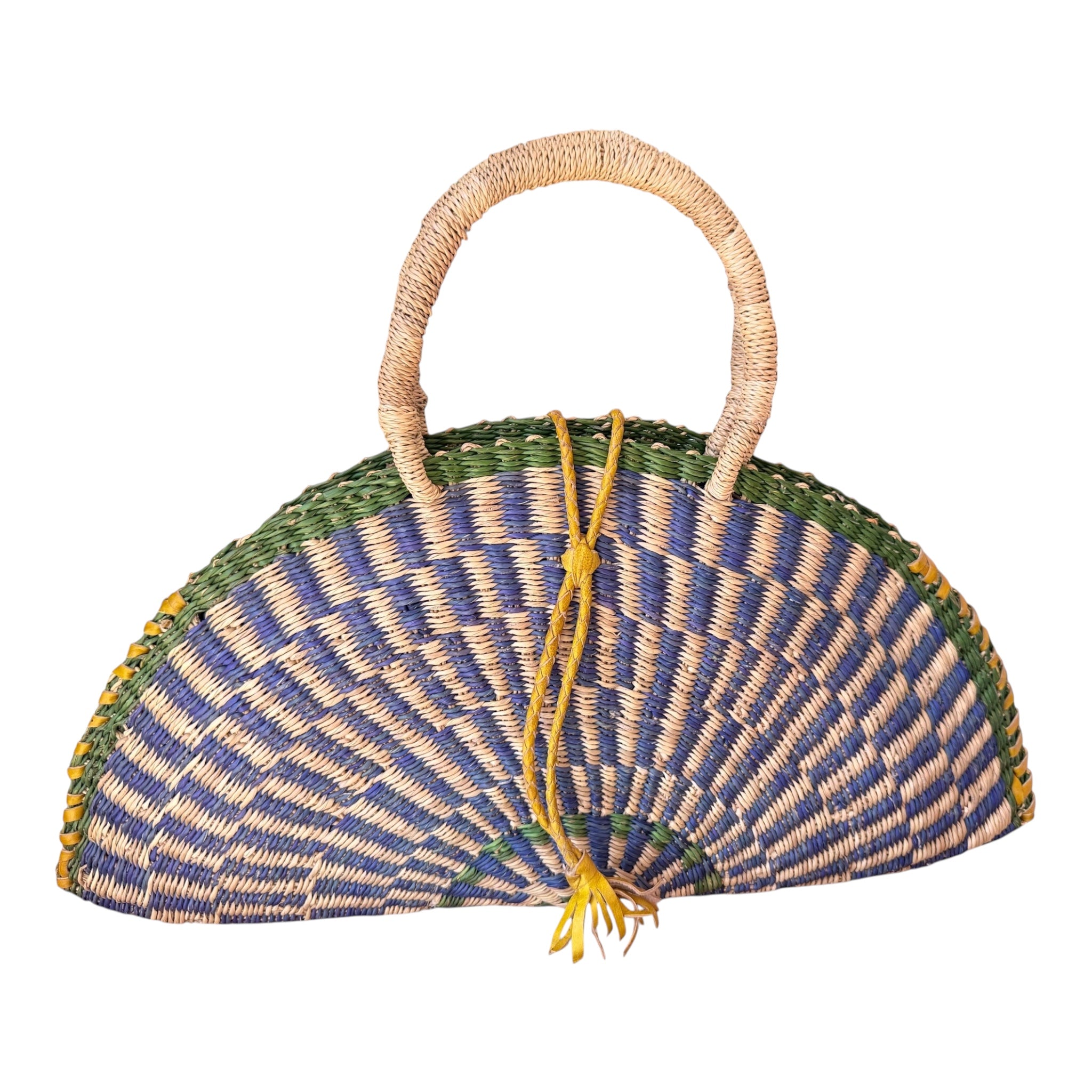KUSANA Handwoven Bag – Indigo Rhythm (Large)