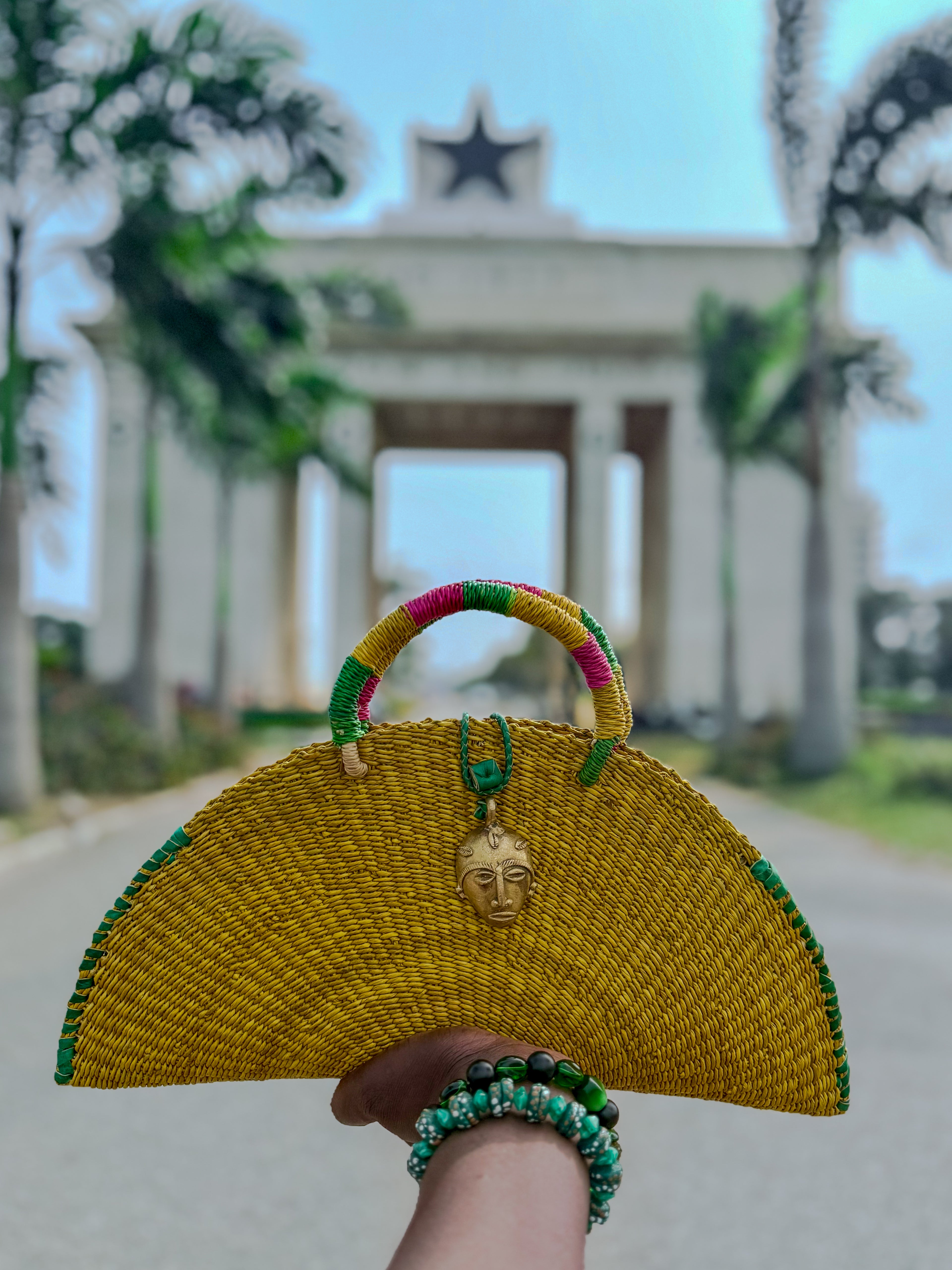 Kongo Handwoven Mustard Handbag
